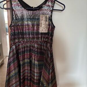 Hannah Banana Multicolor Sequin Kids Formal Dress Sz 12 NWT